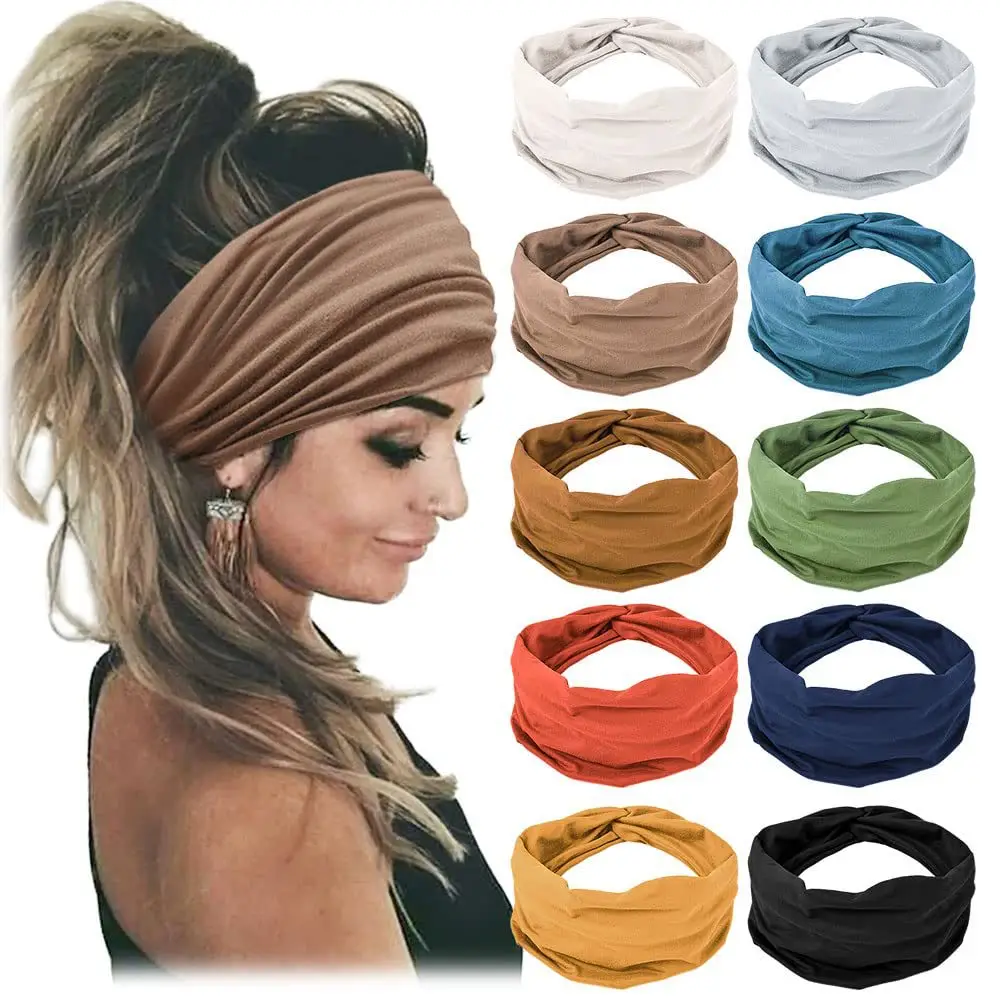 Women's Elastic Sports Hair Band Multi Color Wide Fit