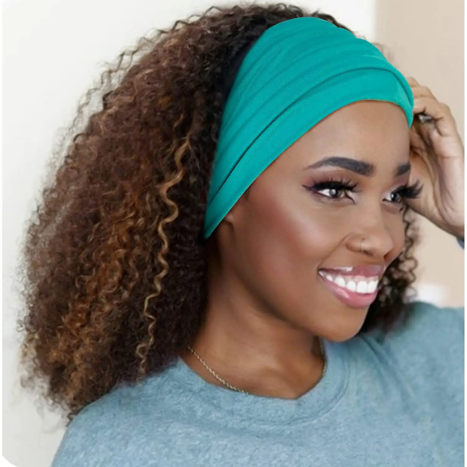 Women's Elastic Sports Hair Band Multi Color Wide Fit — feature 15