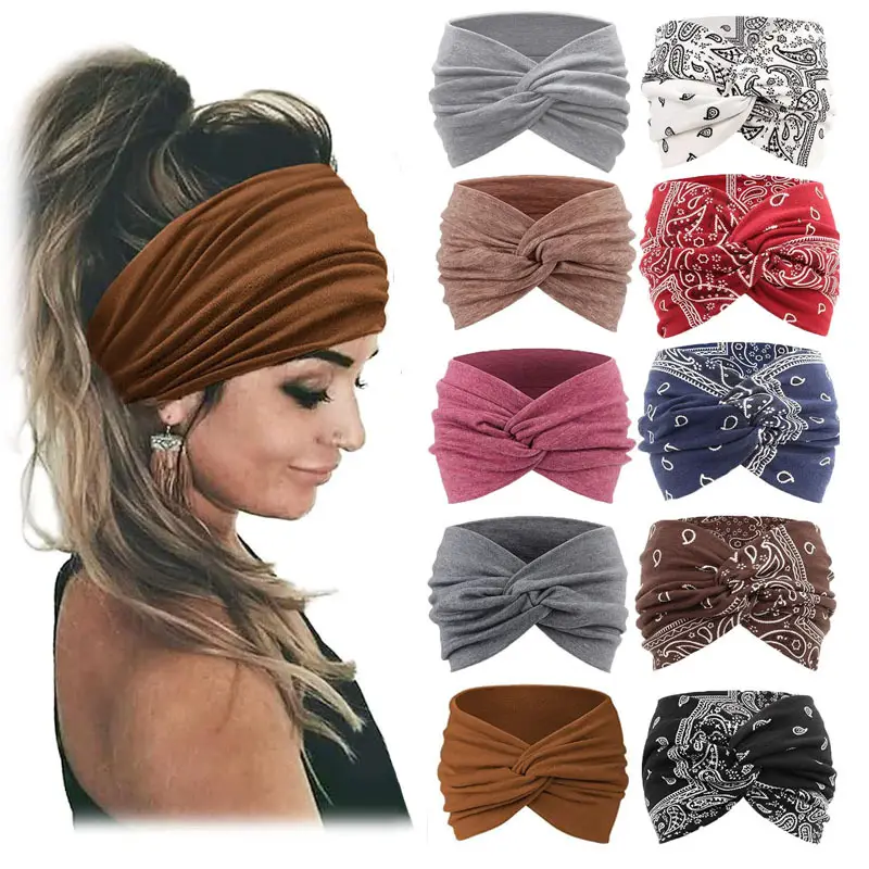 Women's Elastic Sports Hair Band Multi Color Wide Fit