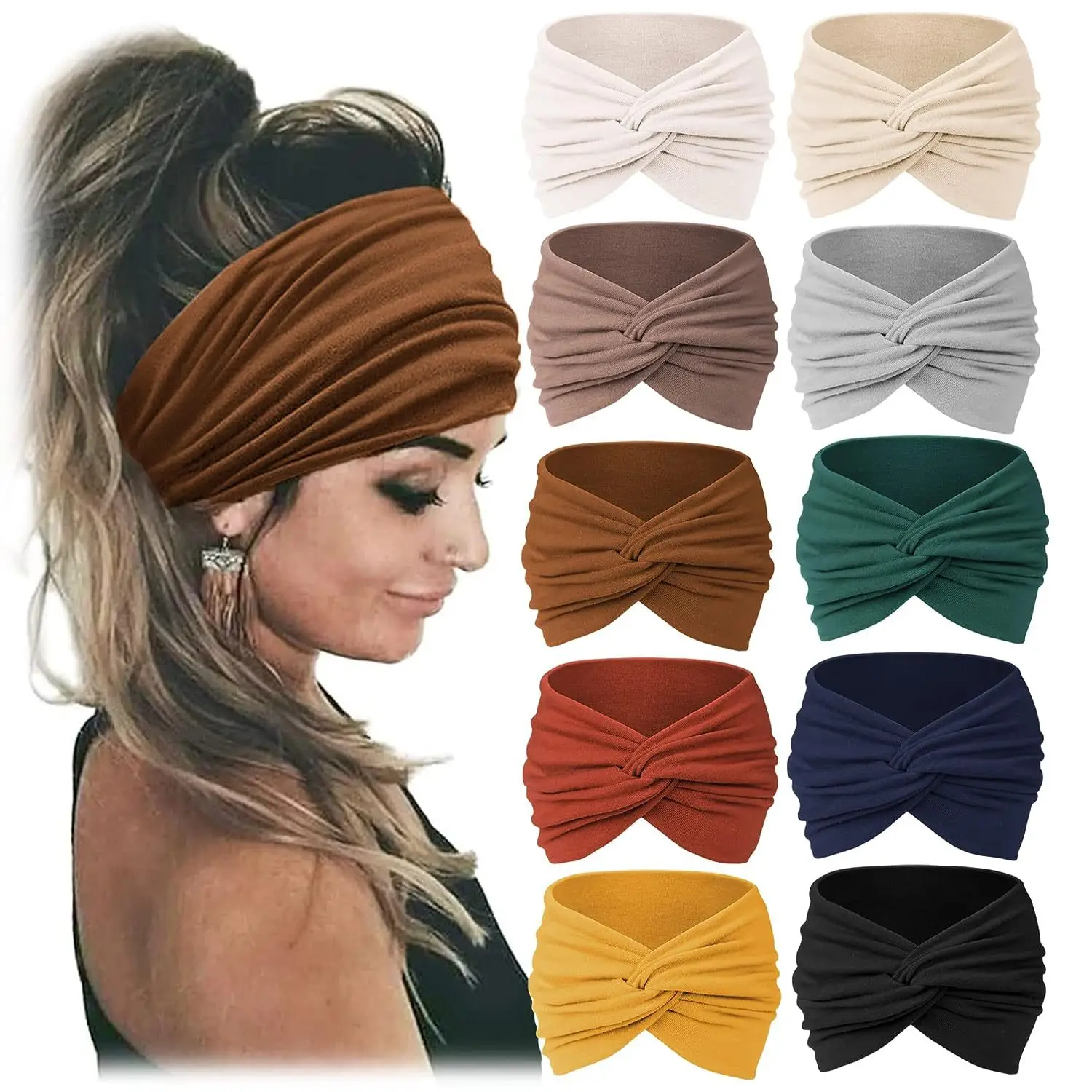 Women's Elastic Sports Hair Band Multi Color Wide Fit
