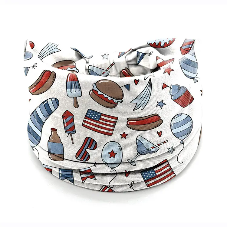 Stars Red Blue Flag Hair Band Wide Knot for Women — feature 10