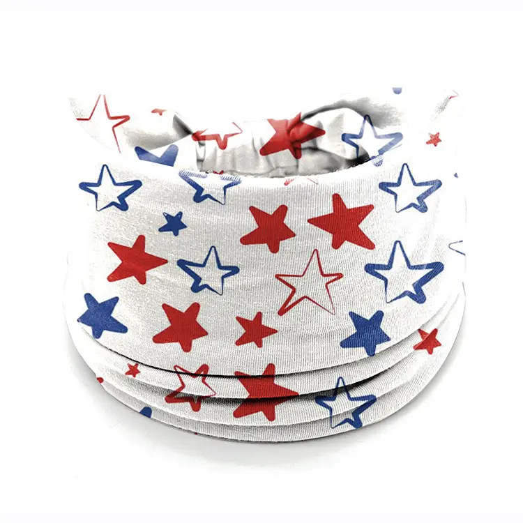 Stars Red Blue Flag Hair Band Wide Knot for Women — feature 11