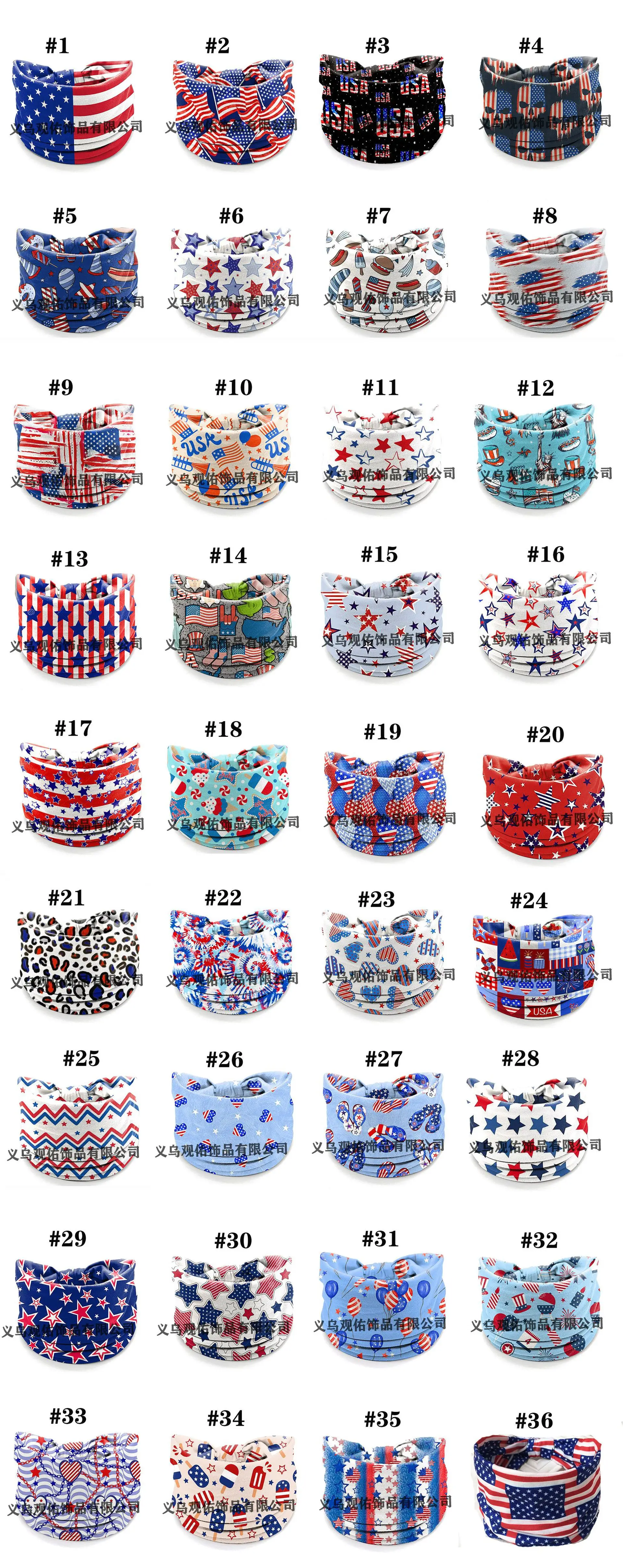 Stars Red Blue Flag Hair Band Wide Knot for Women — feature 6