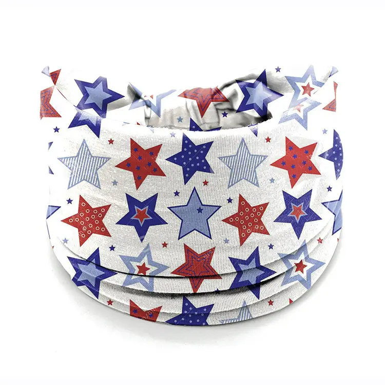Stars Red Blue Flag Hair Band Wide Knot for Women — feature 9