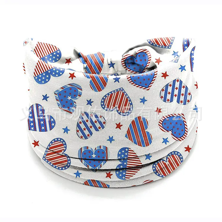 Stars Red Blue Flag Hair Band Wide Knot for Women - Image 12