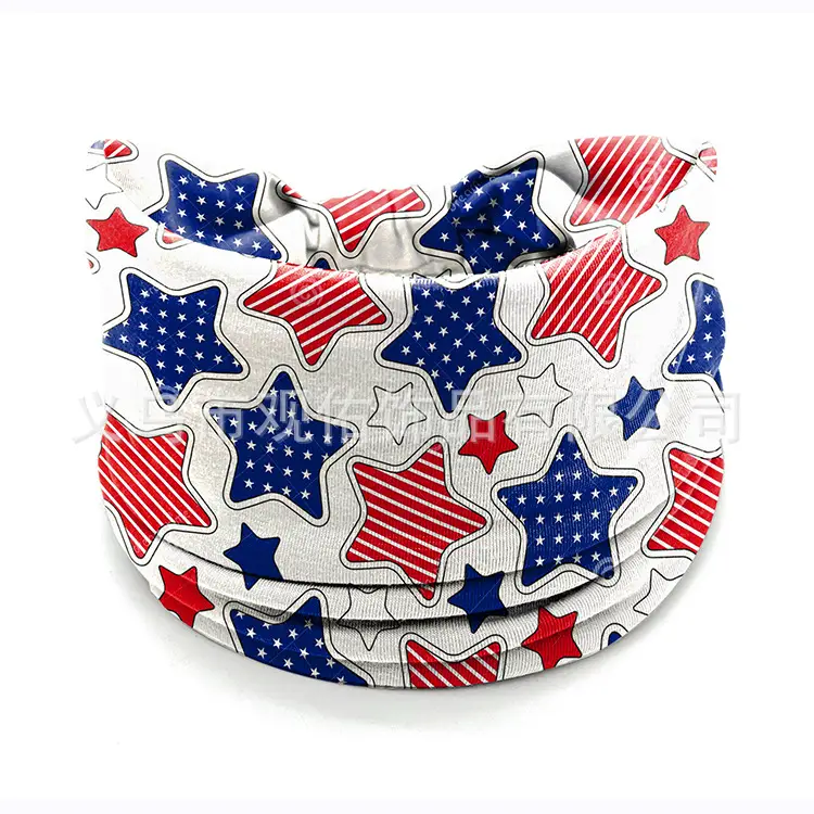 Stars Red Blue Flag Hair Band Wide Knot for Women - Image 14