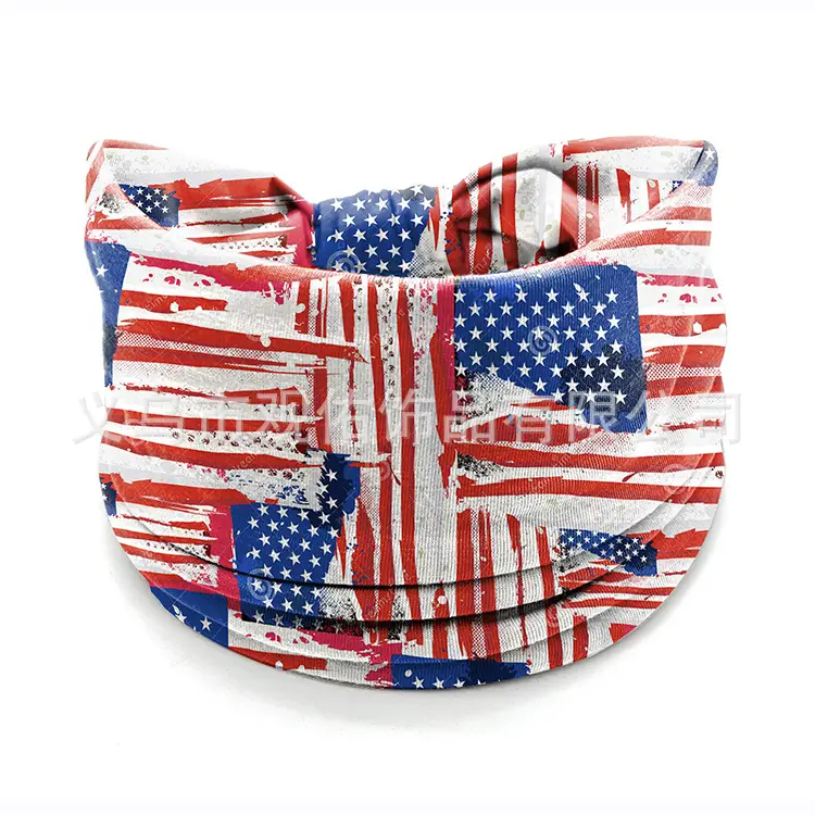 Stars Red Blue Flag Hair Band Wide Knot for Women - Image 4