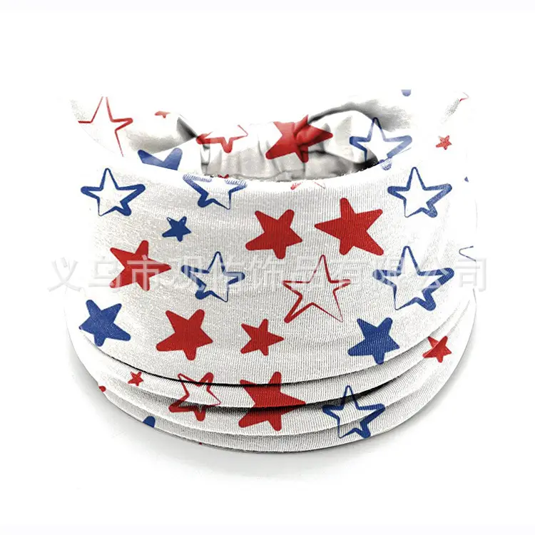 Stars Red Blue Flag Hair Band Wide Knot for Women - Image 6