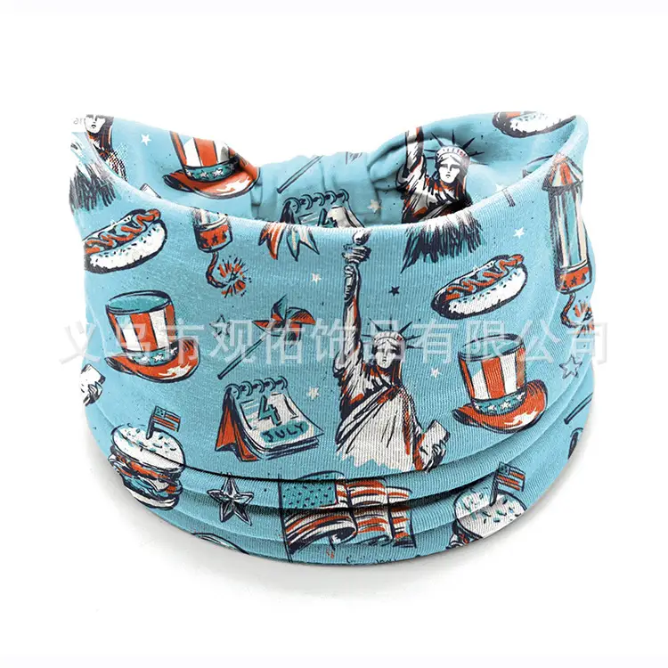 Stars Red Blue Flag Hair Band Wide Knot for Women - Image 7