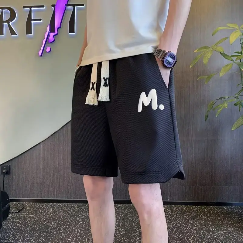 Men M. Embroidered Shorts Black Tassel Waist - Image 6