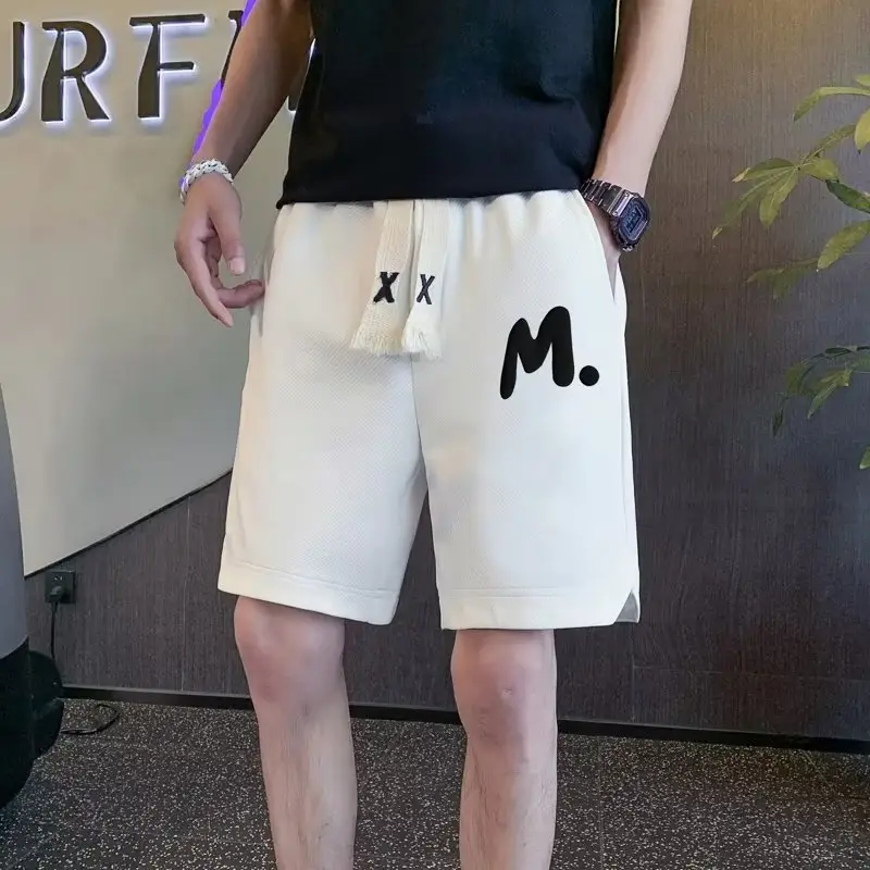 Men M. Embroidered Shorts Black Tassel Waist - Image 7