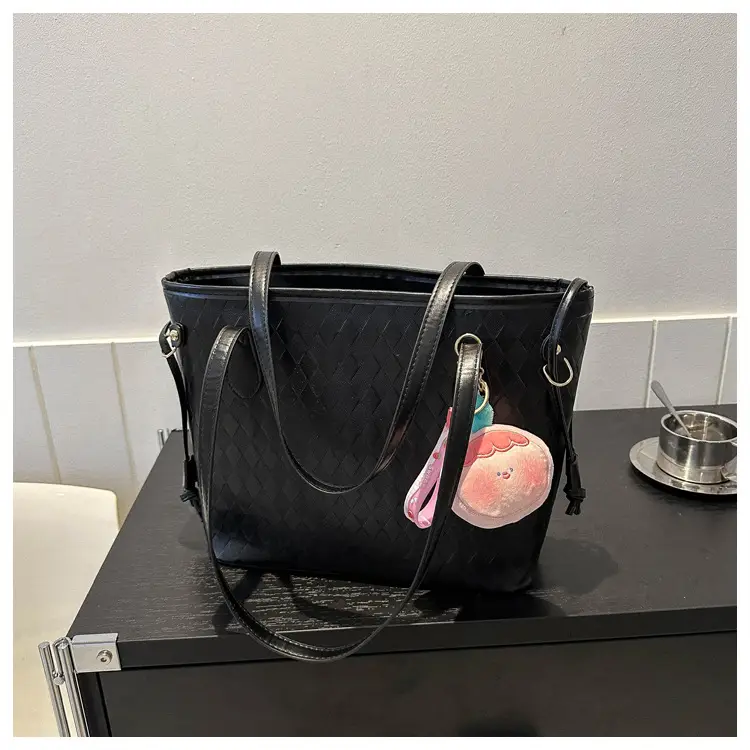 White Quilted Shoulder Bag with Pink Fruit Design for Women — feature 21