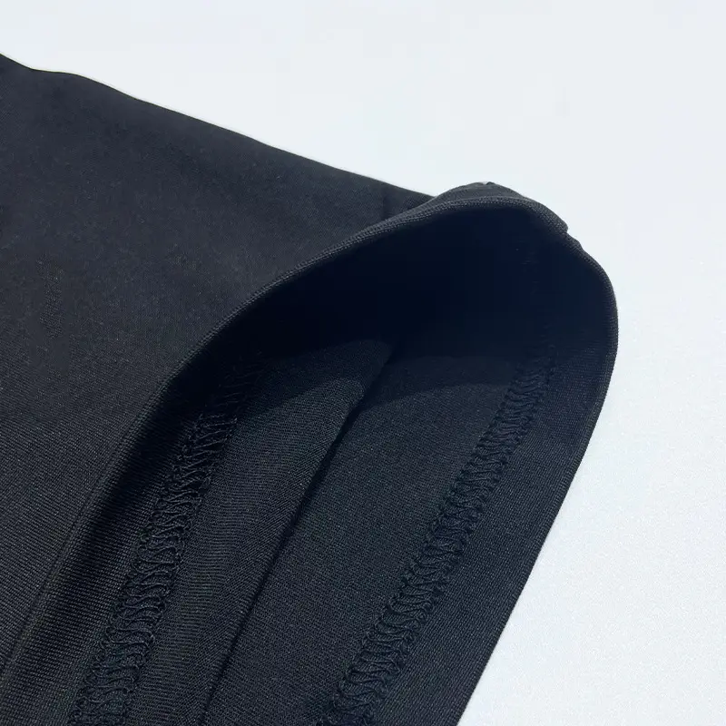 Black Long Sleeve Slim Fit Dress with High Slit — feature 41