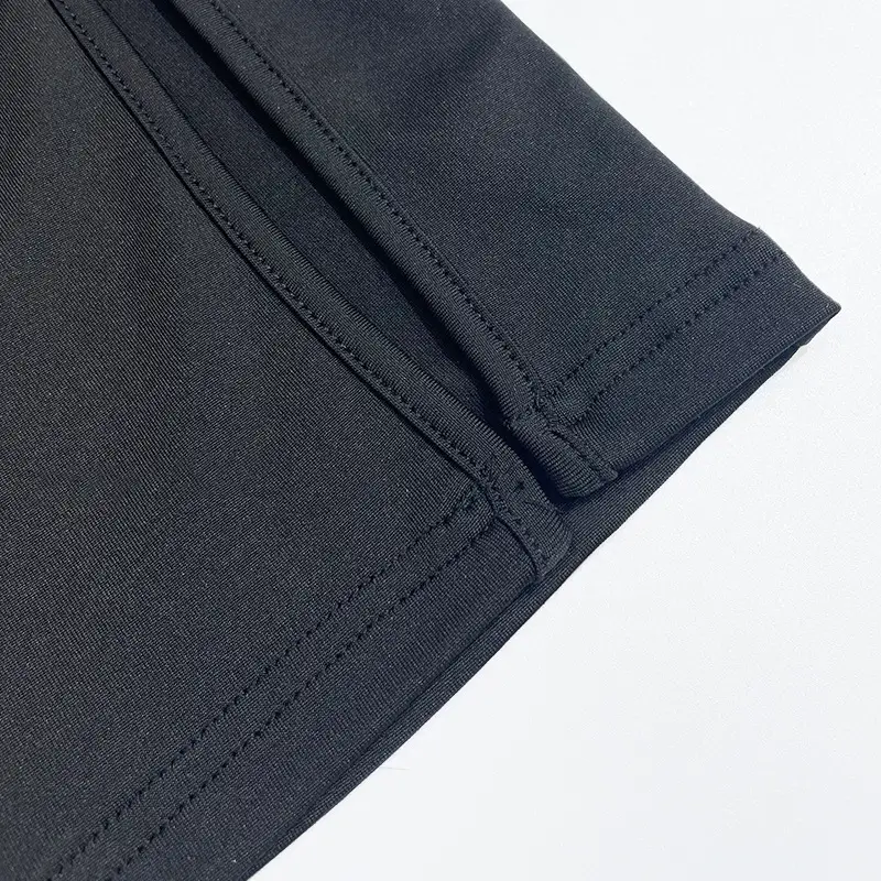 Black Long Sleeve Slim Fit Dress with High Slit — feature 42