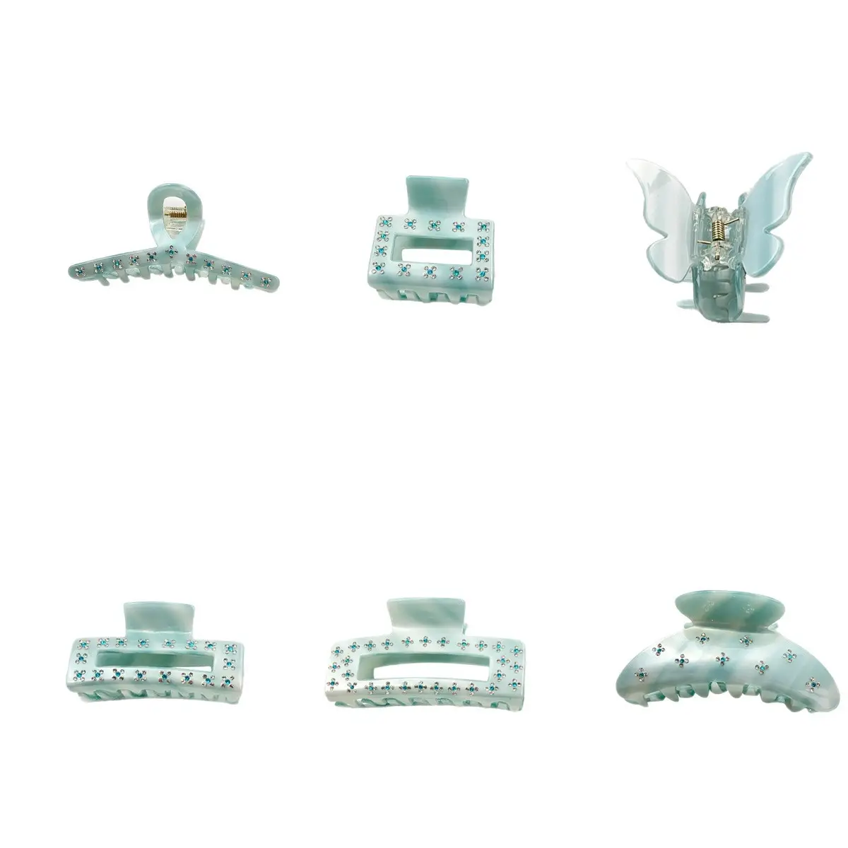 Women's Acrylic Shark Clip with Diamond Embellishment - Image 11