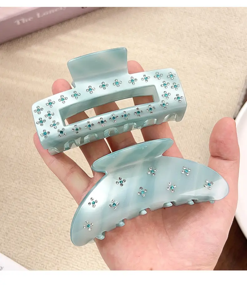 Women's Acrylic Shark Clip with Diamond Embellishment — feature 12