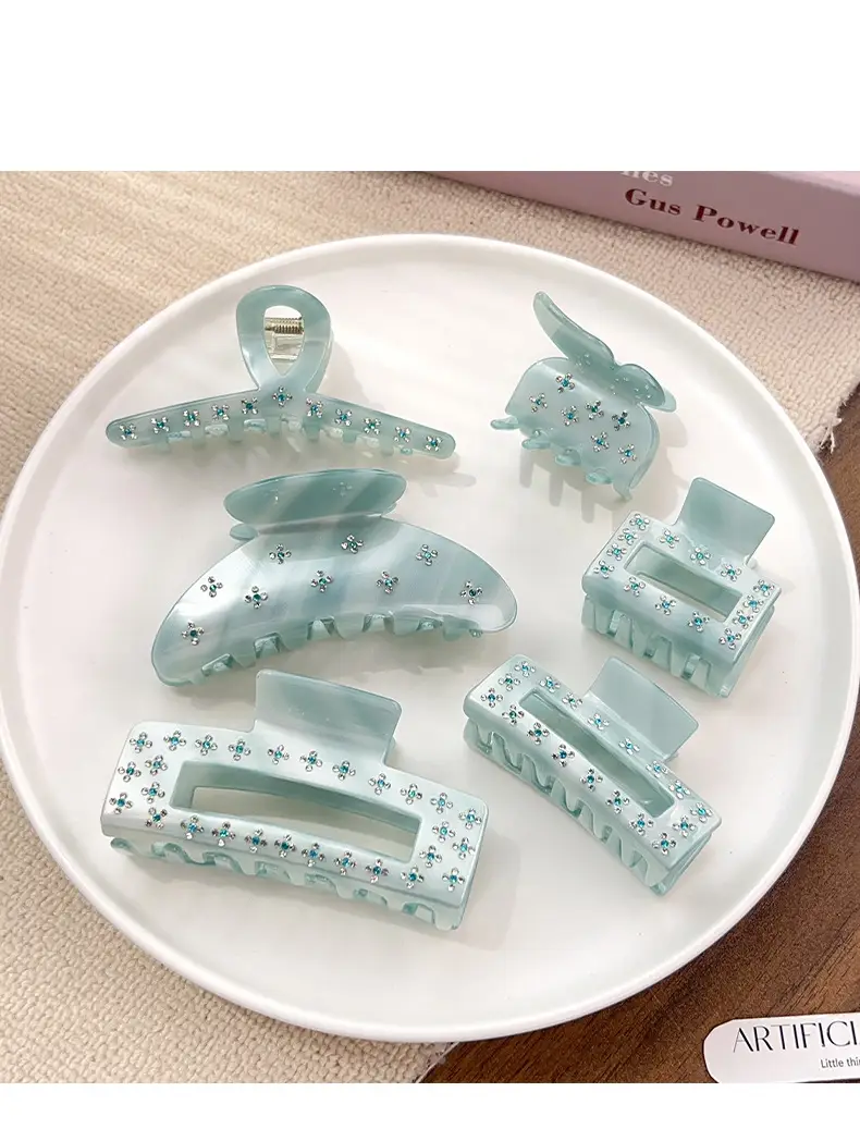 Women's Acrylic Shark Clip with Diamond Embellishment — feature 6