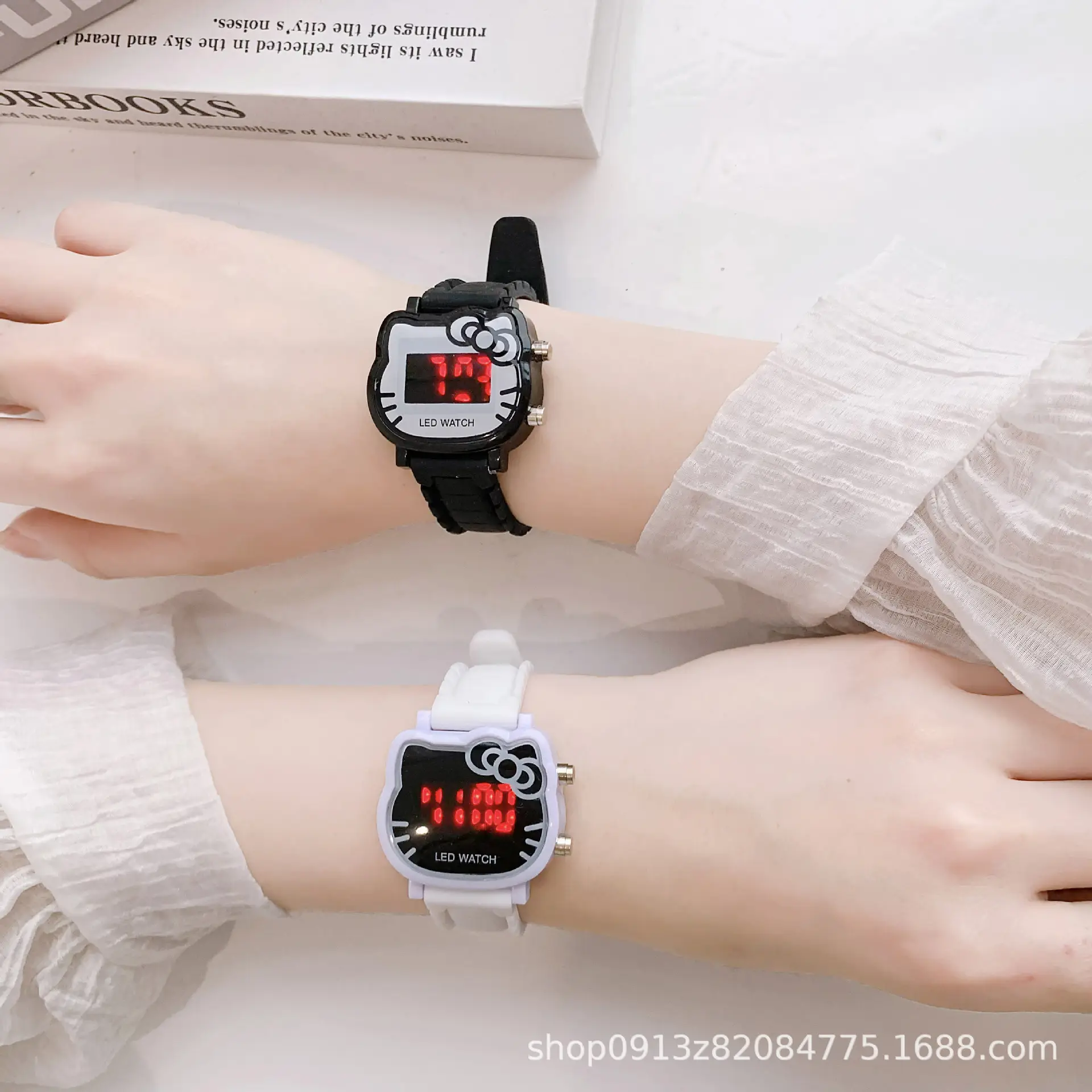 Kids LED Electronic Watch Black Silicone Female Students - Image 8