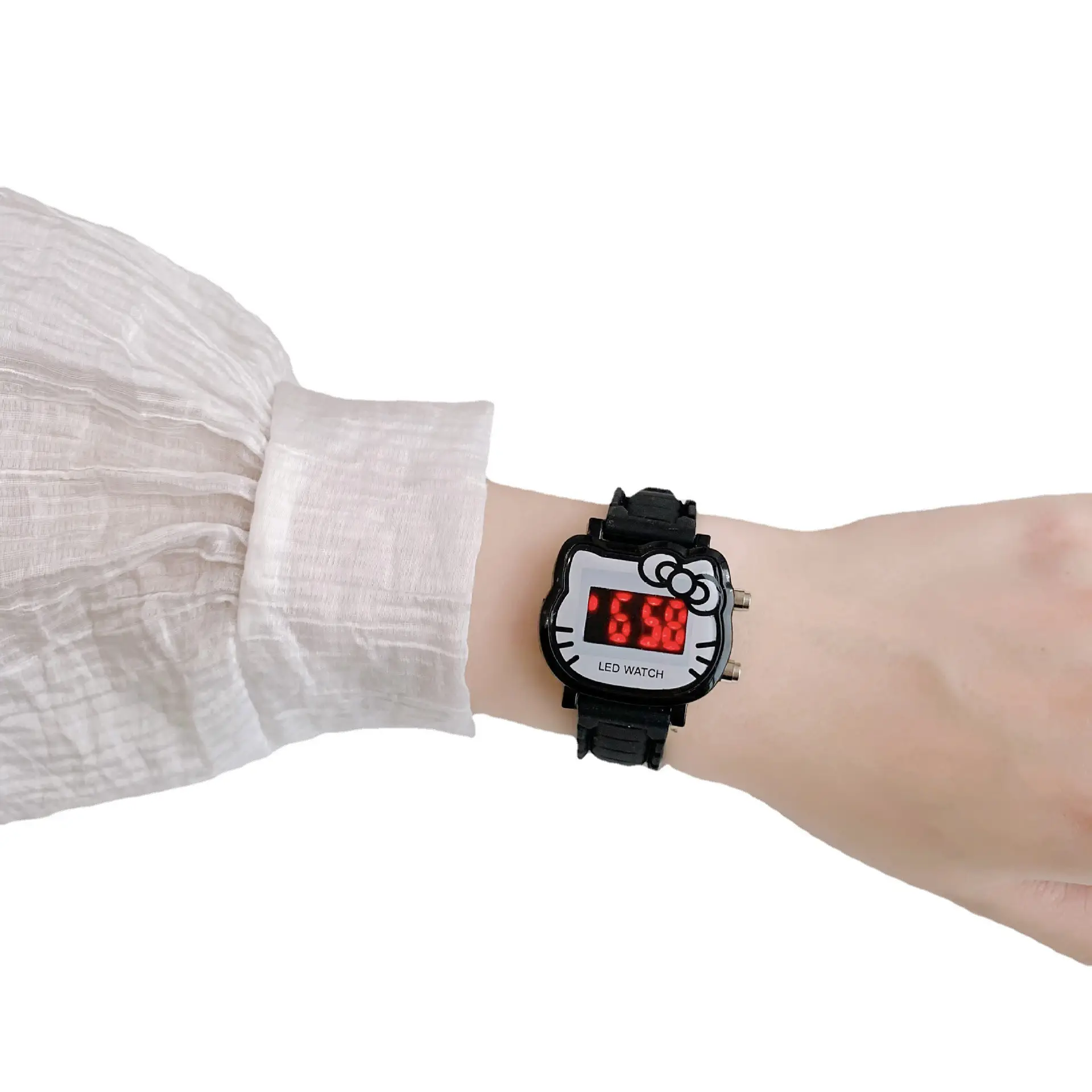 Kids LED Electronic Watch Black Silicone Female Students - Image 10