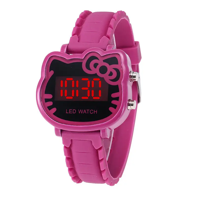 Kids LED Electronic Watch Black Silicone Female Students - Image 3