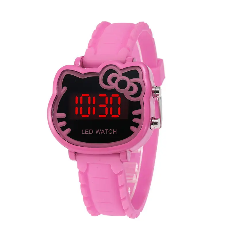Kids LED Electronic Watch Black Silicone Female Students - Image 4