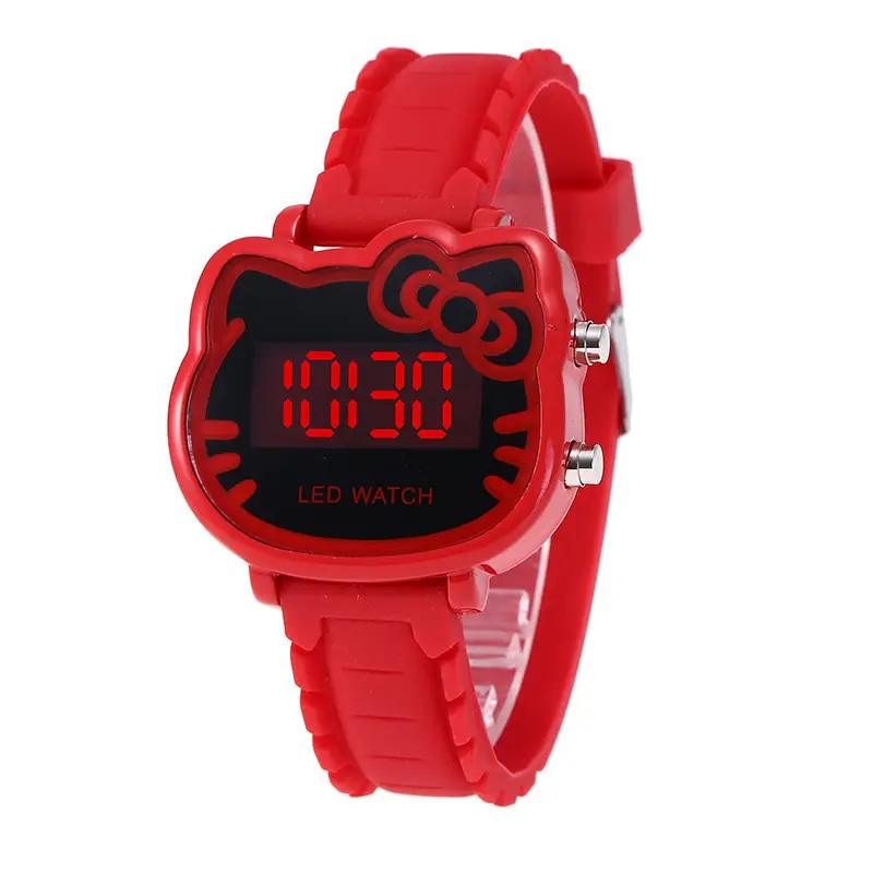Kids LED Electronic Watch Black Silicone Female Students - Image 5