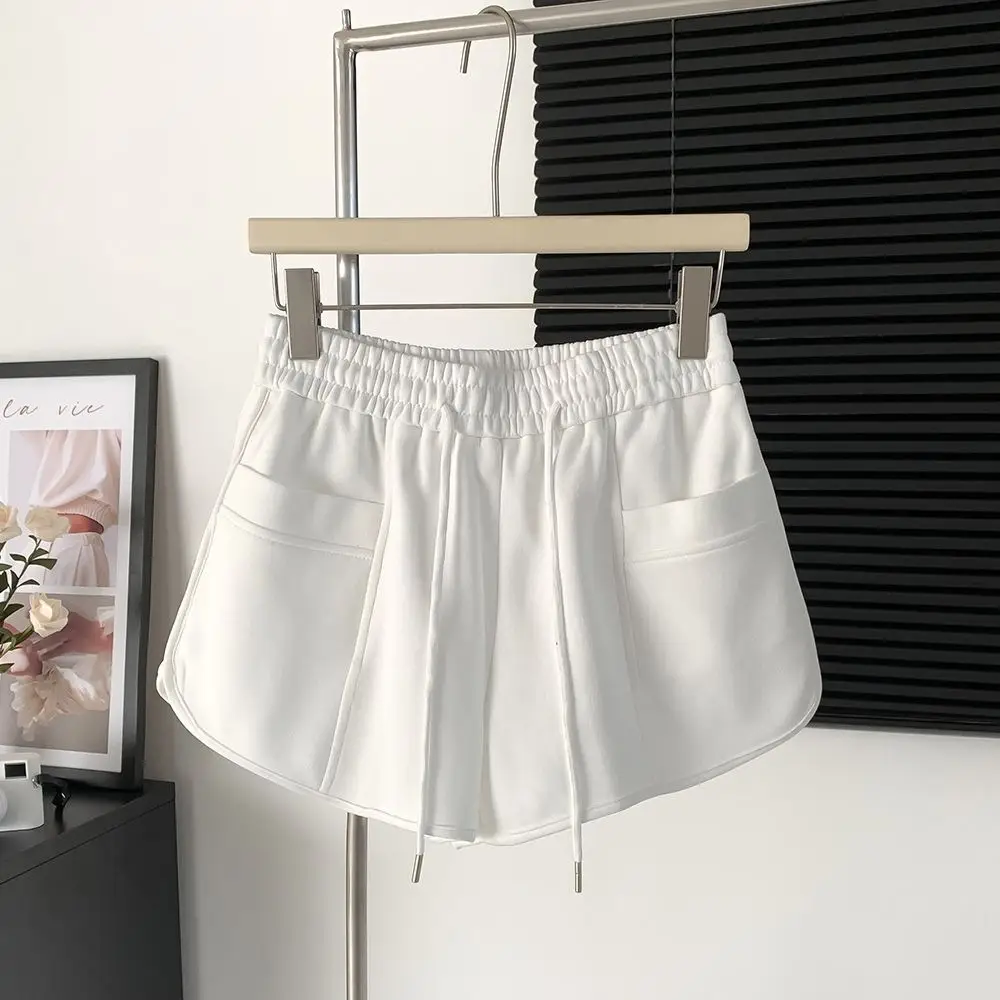 Women's Pink Drawstring Shorts High Waist Loose Summer - Image 4