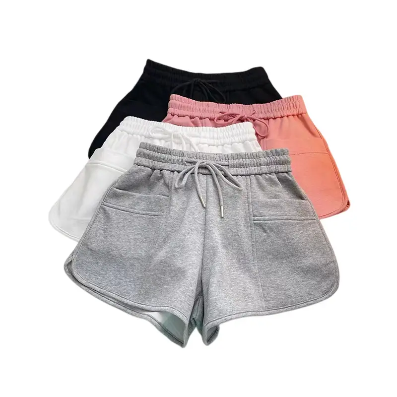 Women's Pink Drawstring Shorts High Waist Loose Summer - Image 6