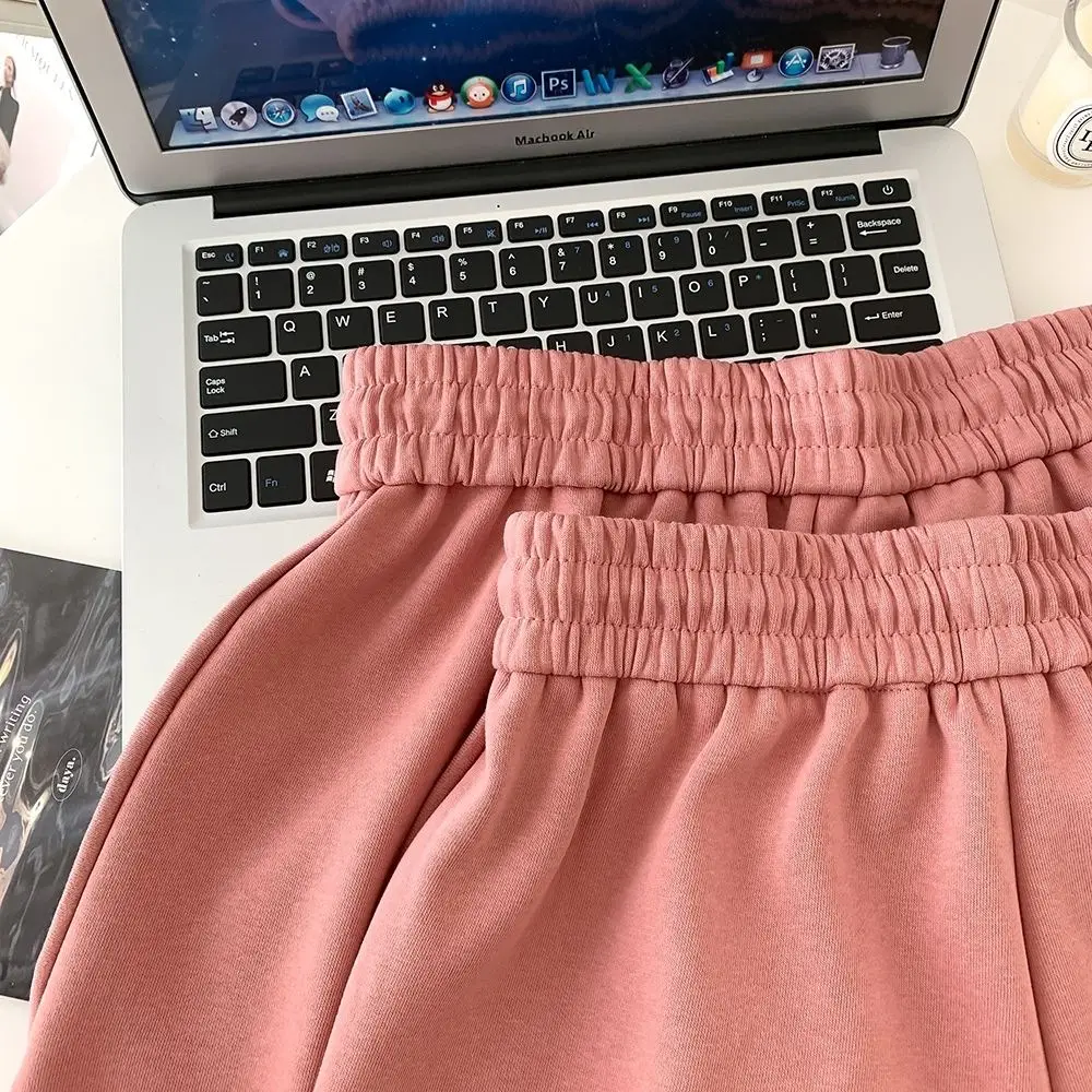 Women's Pink Drawstring Shorts High Waist Loose Summer — feature 15