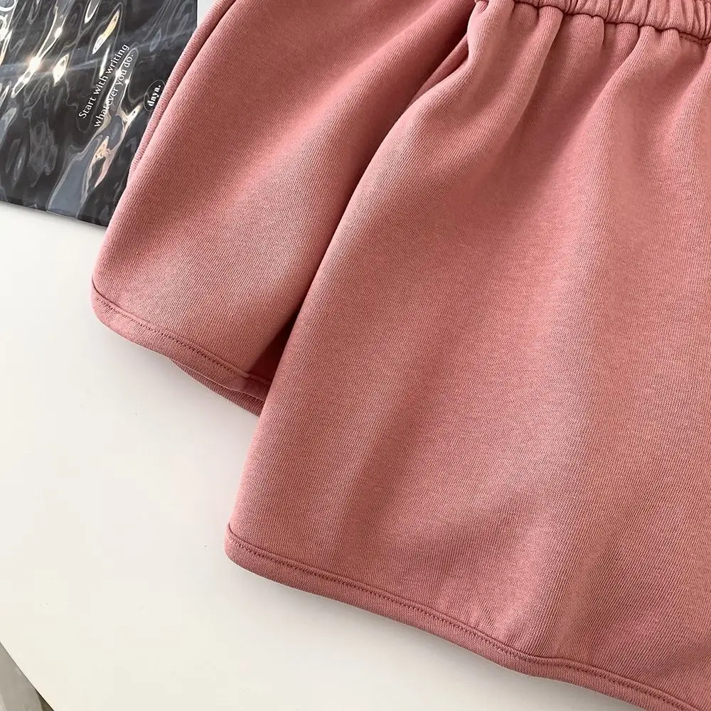 Women's Pink Drawstring Shorts High Waist Loose Summer — feature 16