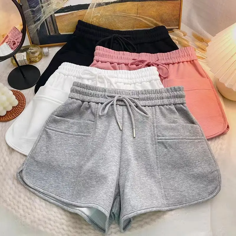 Women's Pink Drawstring Shorts High Waist Loose Summer — feature 18