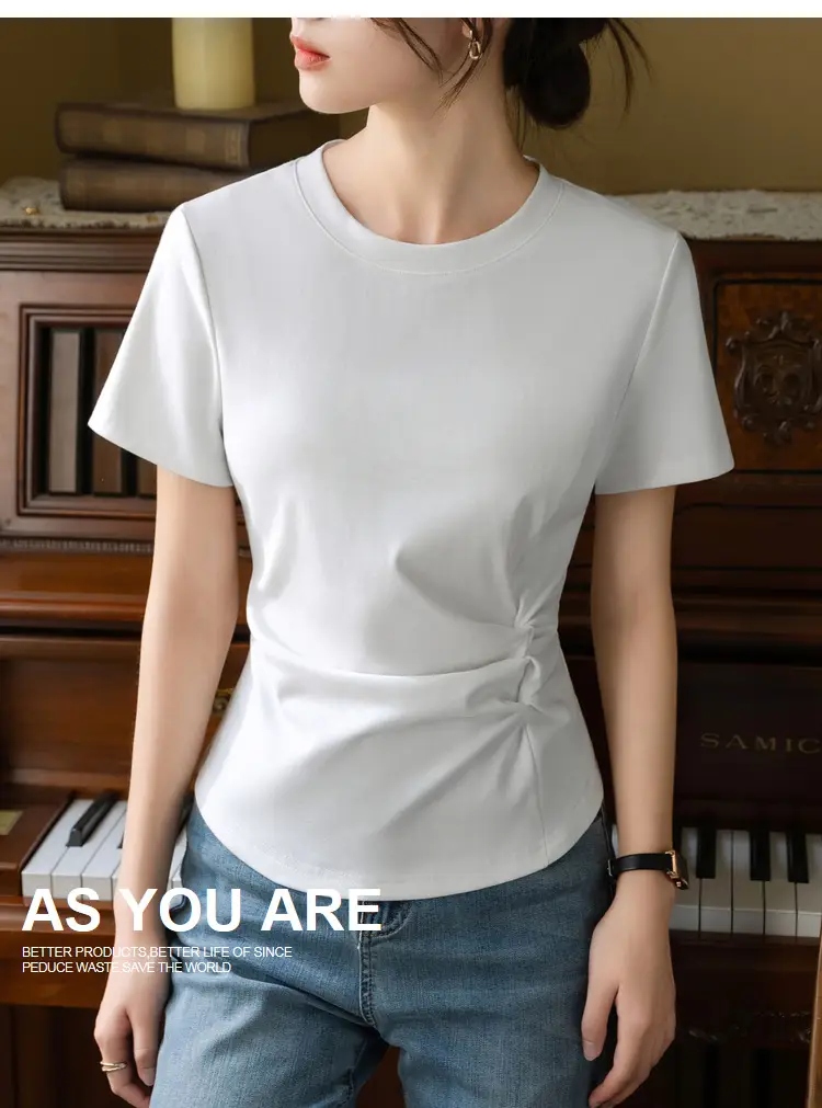 Women White Cotton T-Shirt Summer 2024 — feature 13