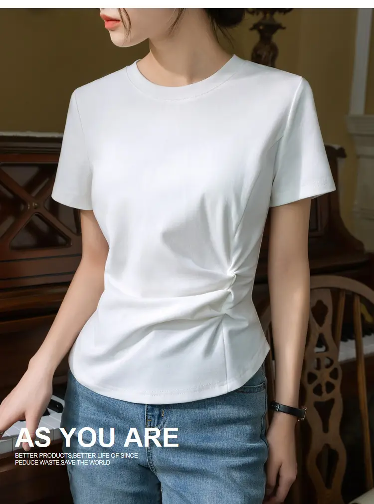 Women White Cotton T-Shirt Summer 2024 — feature 15