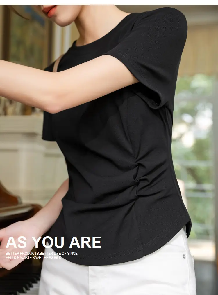 Women White Cotton T-Shirt Summer 2024 — feature 17