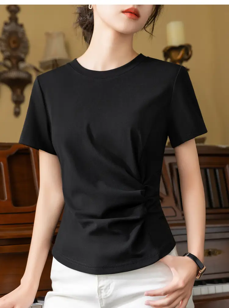 Women White Cotton T-Shirt Summer 2024 — feature 19