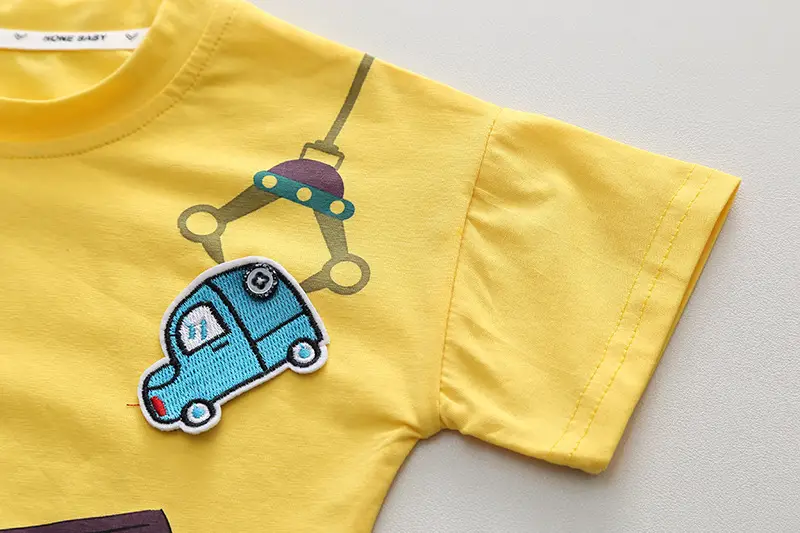 Boys Cotton Car Print Shorts Top Summer Suit — feature 10