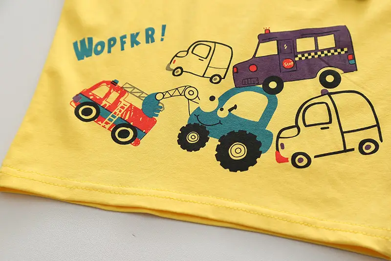 Boys Cotton Car Print Shorts Top Summer Suit — feature 11
