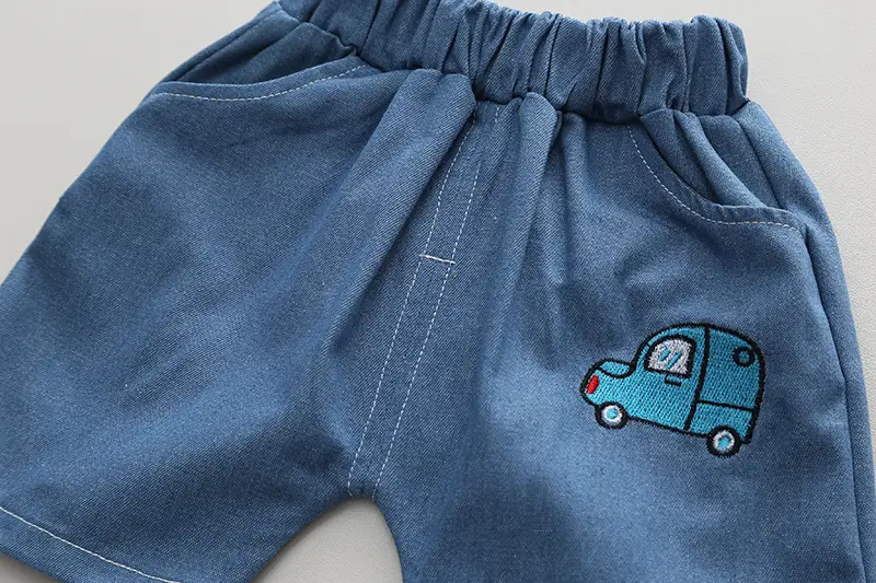 Boys Cotton Car Print Shorts Top Summer Suit — feature 14