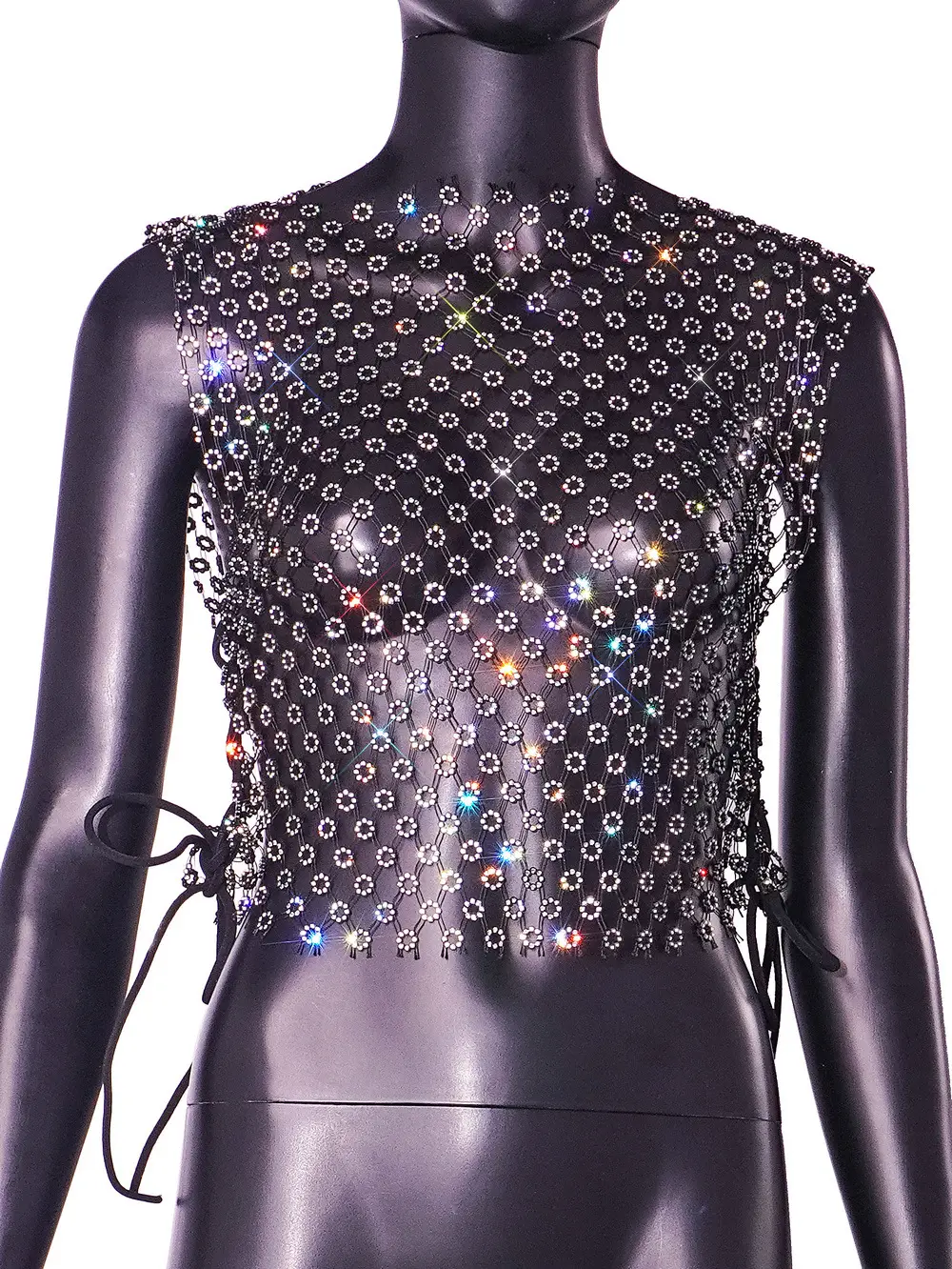 Amazon Cross-Border Nightclub Fishnet Vest with Rhinestones — feature 16