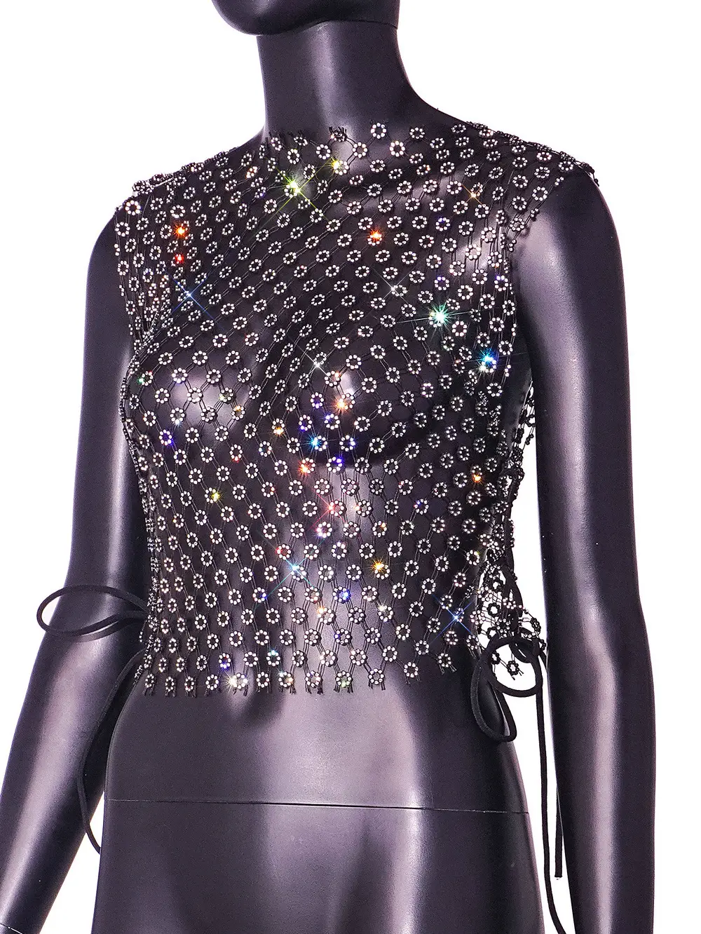 Amazon Cross-Border Nightclub Fishnet Vest with Rhinestones — feature 17