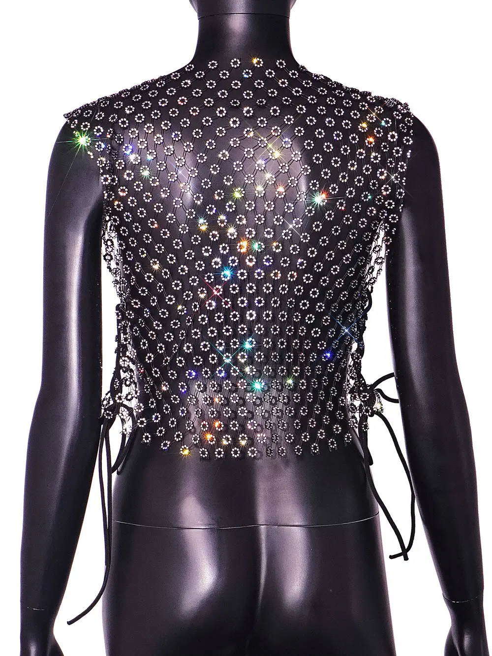 Amazon Cross-Border Nightclub Fishnet Vest with Rhinestones — feature 18