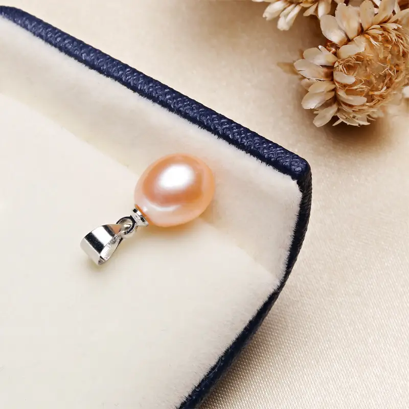 Elegant Pearl Pendant with Rice Beads 925 Sterling Silver - Image 3