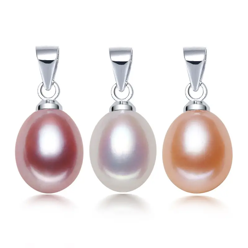 Elegant Pearl Pendant with Rice Beads 925 Sterling Silver - Image 5
