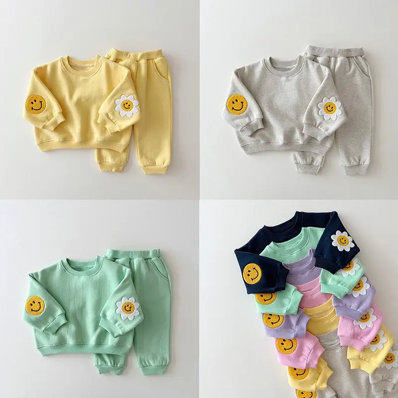 Baby Sunflower & Smile Sweatshirt Set Yellow - Image 9