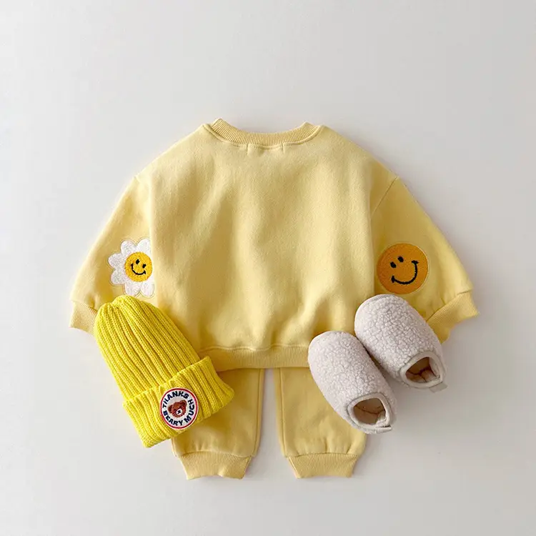 Baby Sunflower & Smile Sweatshirt Set Yellow — feature 8