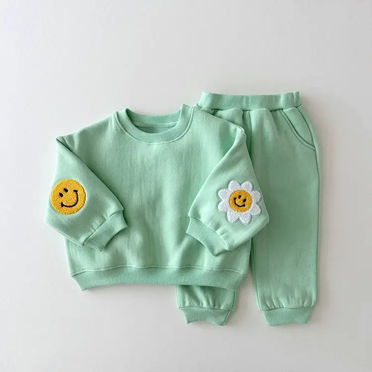 Baby Sunflower & Smile Sweatshirt Set Yellow - Image 2