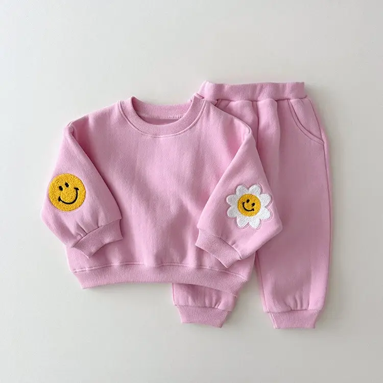 Baby Sunflower & Smile Sweatshirt Set Yellow - Image 4