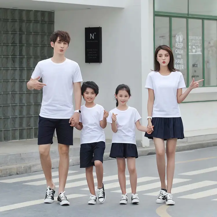 Summer Cotton T-Shirt Set for Kids & Adults - Image 2