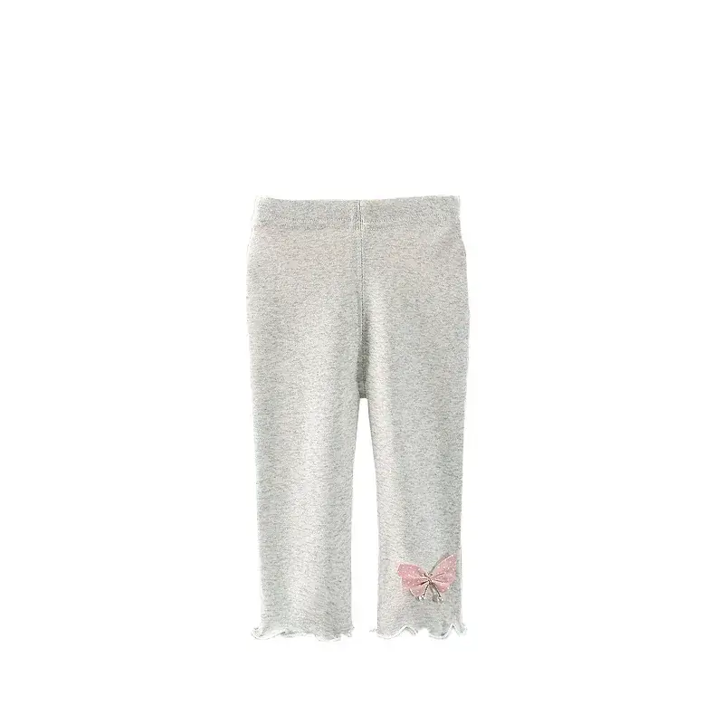 Girls' White Cotton Capri Leggings Summer Wear