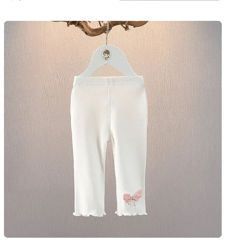 Girls' White Cotton Capri Leggings Summer Wear — feature 9